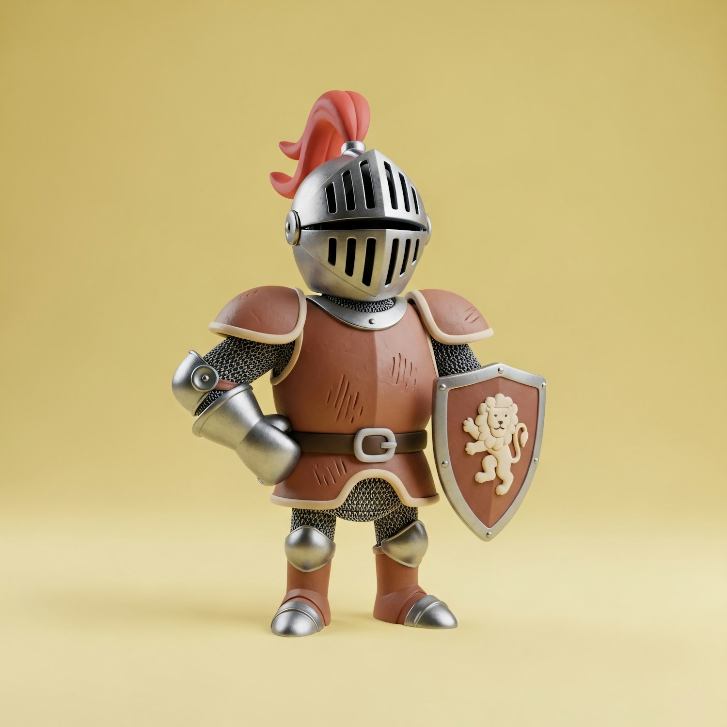 A whimsical scene depicting several characters in medieval armor engaged in a silly or illogical situation, evoking the iconic humor of Monty Python's work.